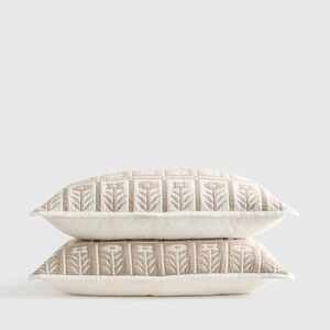 Quince Pillow Shams Set Of 2 King Size NWT